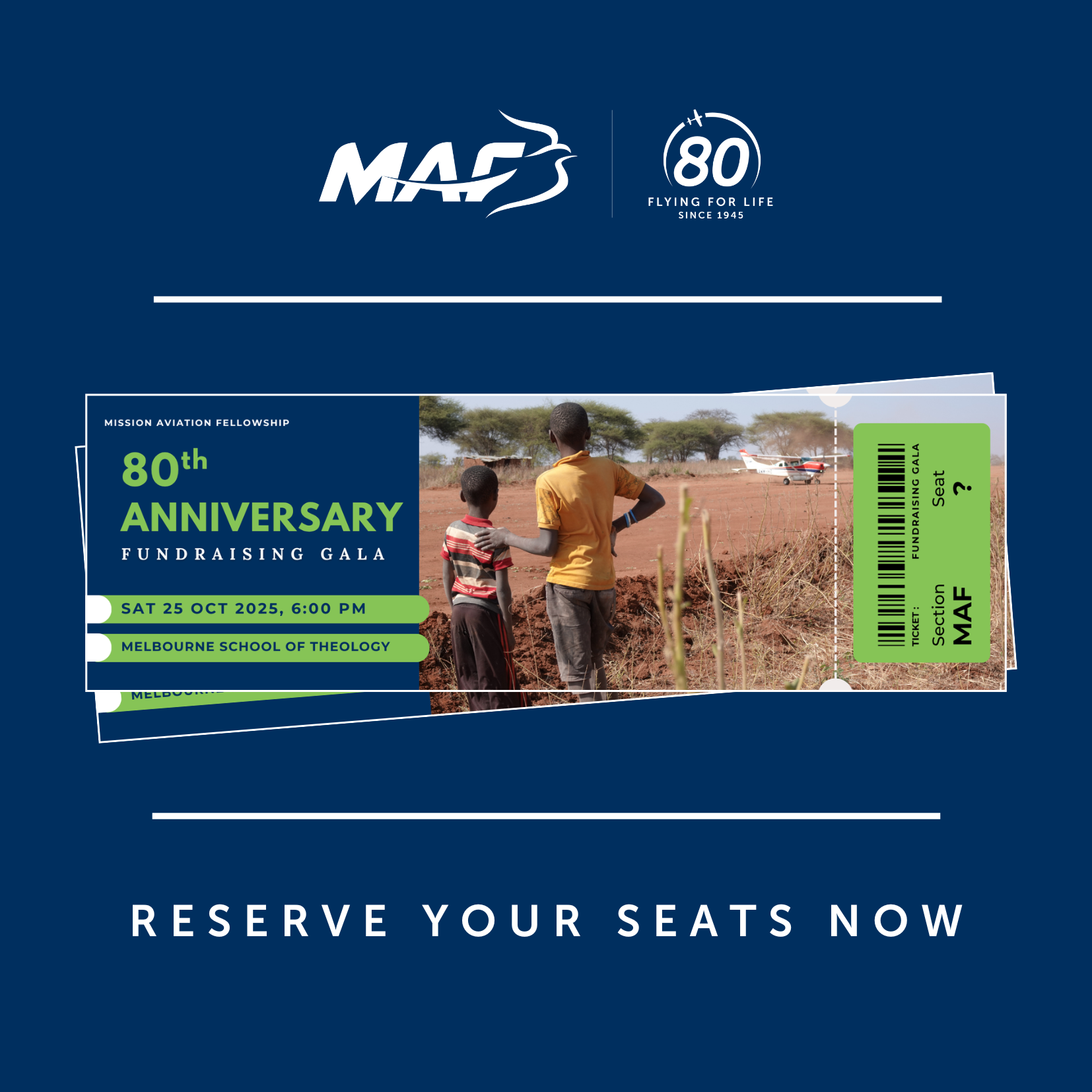 MAF 80th Anniversary Fundraising Gala Ticket
